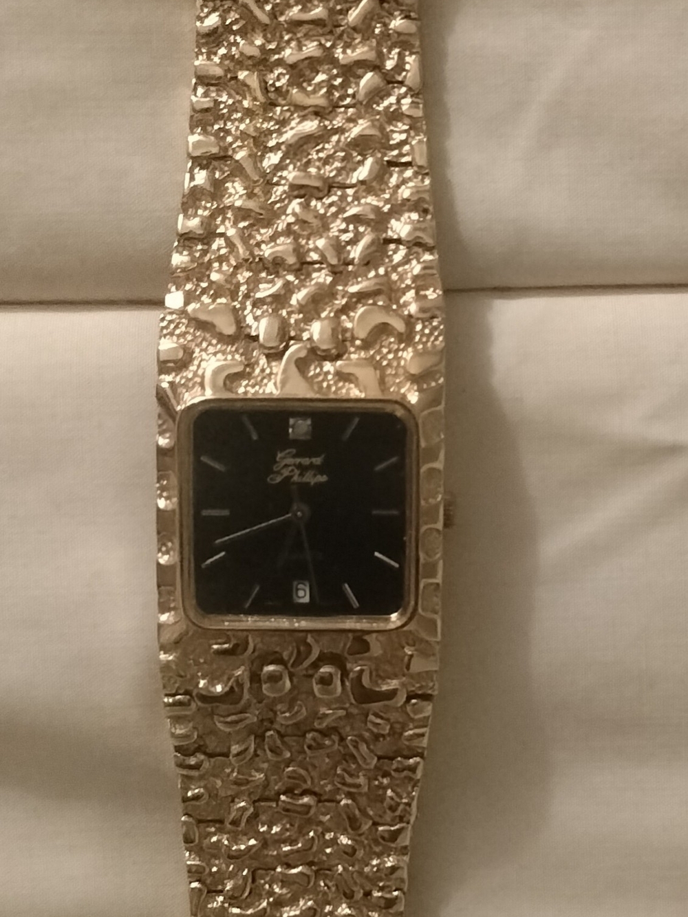 gerard phillipe gold plated nugget watch